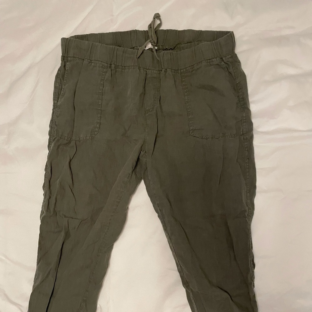 Green Linen Caslon Cargo Jogger Large